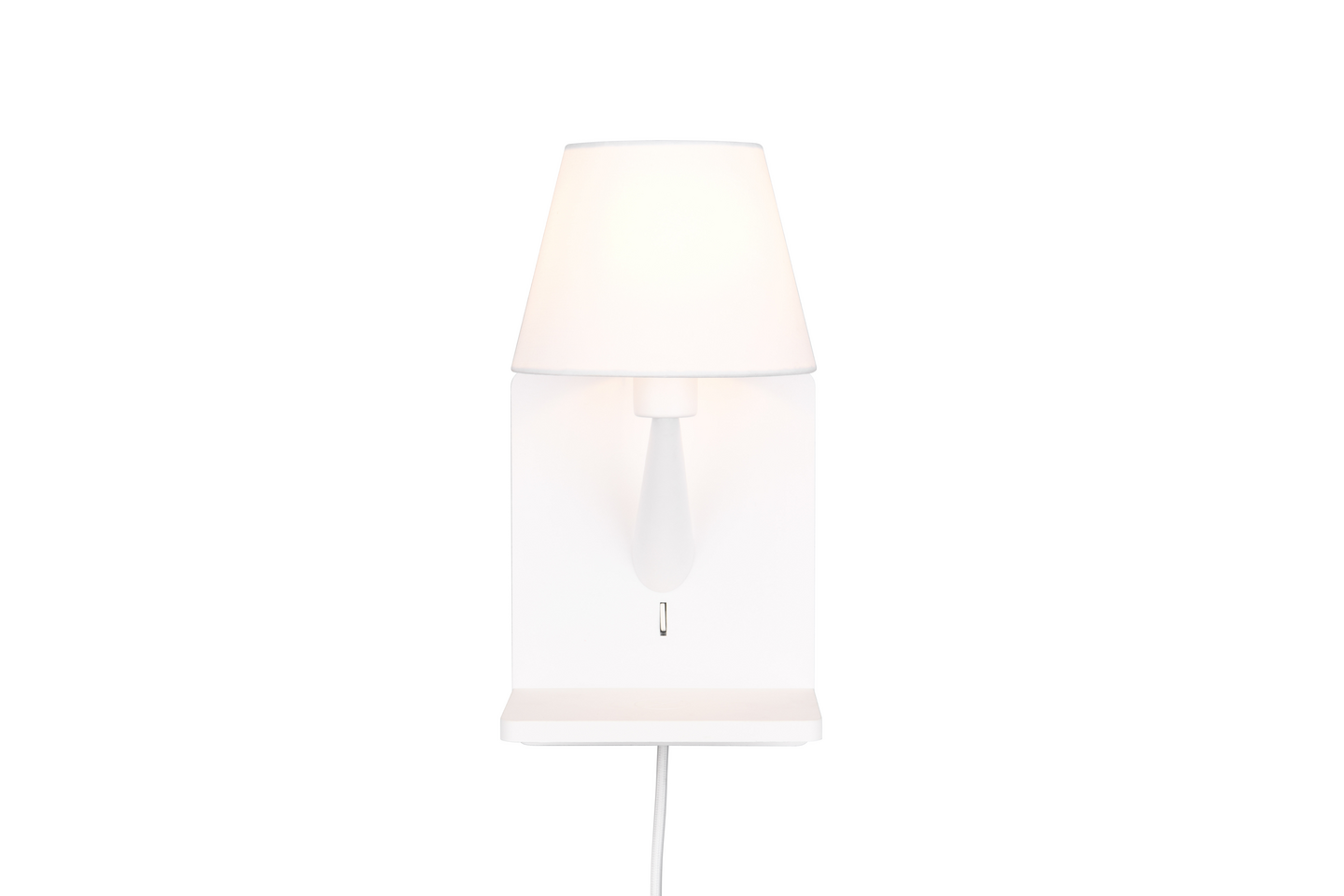 Seinävalaisin TRIO Comfort E14 mattavalkoinen latausasemalla