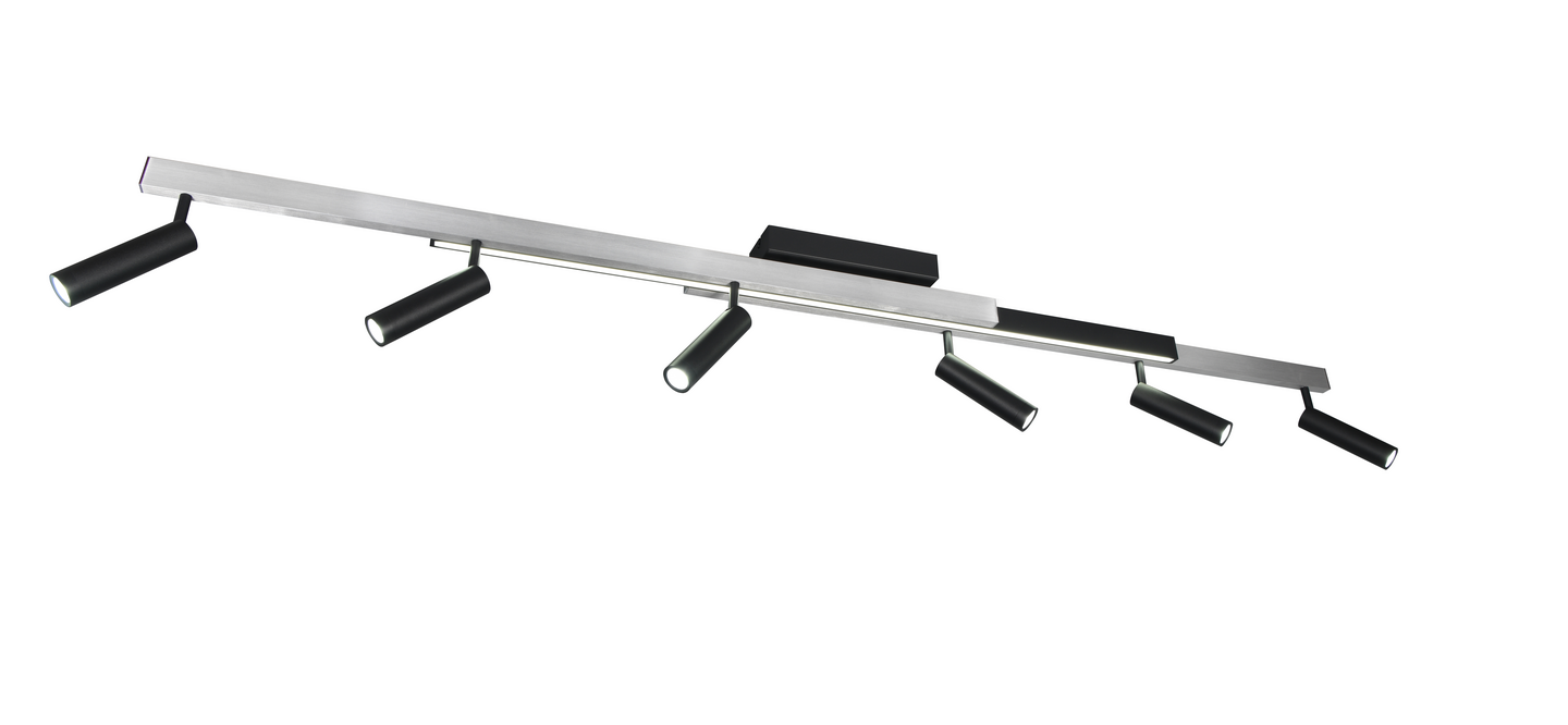 Spottivalaisin TRIO Zeno 6xled 5,5W 650lm + led 18W 220LM 6-os harjattu alumiini