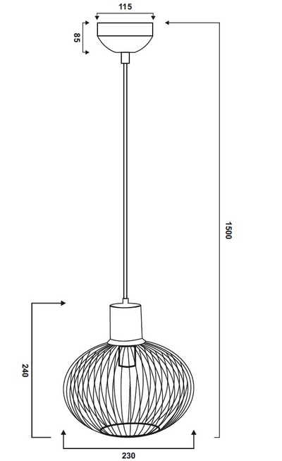 Riippuvalaisin TRIO Gila E27 23cm hiekka