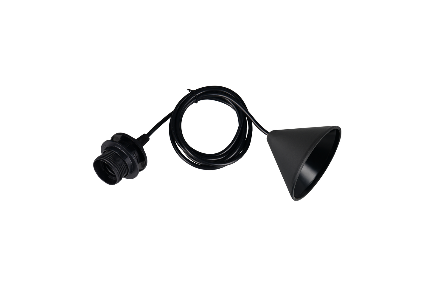 Valaisinripustusjohto TRIO Sala E27 2m musta muovijohdolla