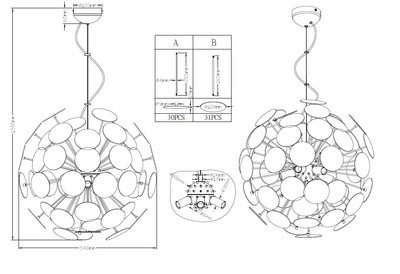 Riippuvalaisin TRIO Discalgo 6xE14 kromi