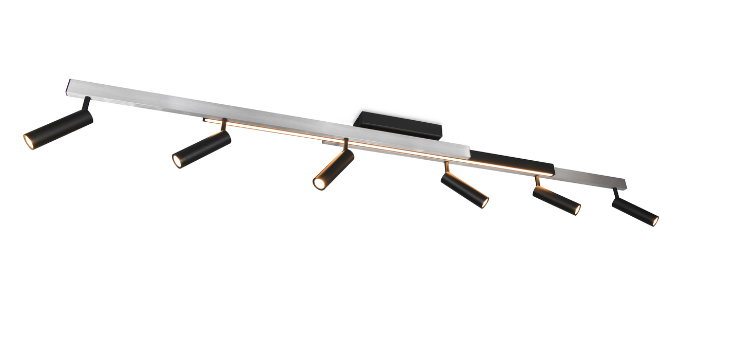 Spottivalaisin TRIO Zeno 6xled 5,5W 650lm + led 18W 220LM 6-os harjattu alumiini