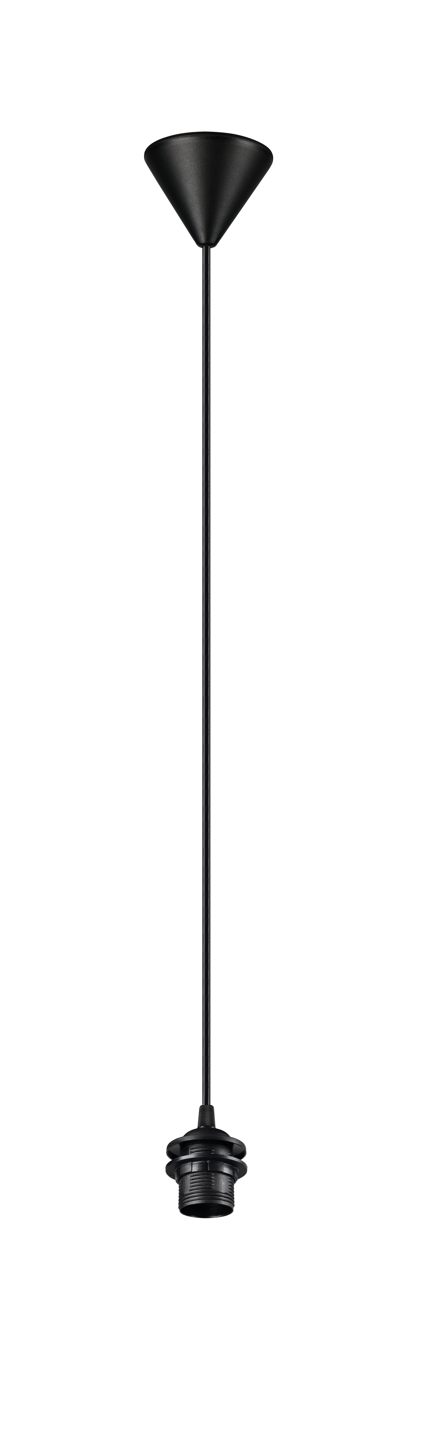 Valaisinripustusjohto TRIO Sala E27 2m musta muovijohdolla