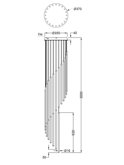 Riippuvalaisin TRIO Baxter led 70W 8300lm lämmin harmaa