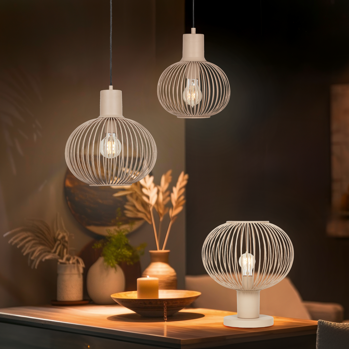 Riippuvalaisin TRIO Gila E27 23cm hiekka