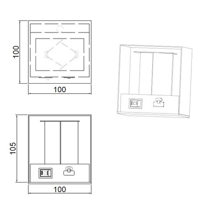Tunnistinvalaisin TRIO Talent 2xled 0,5W 50lm mattamusta neliö ladattava