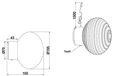 Seinävalaisin TRIO Earl led 1,5W 140lm valkoinen ladattava