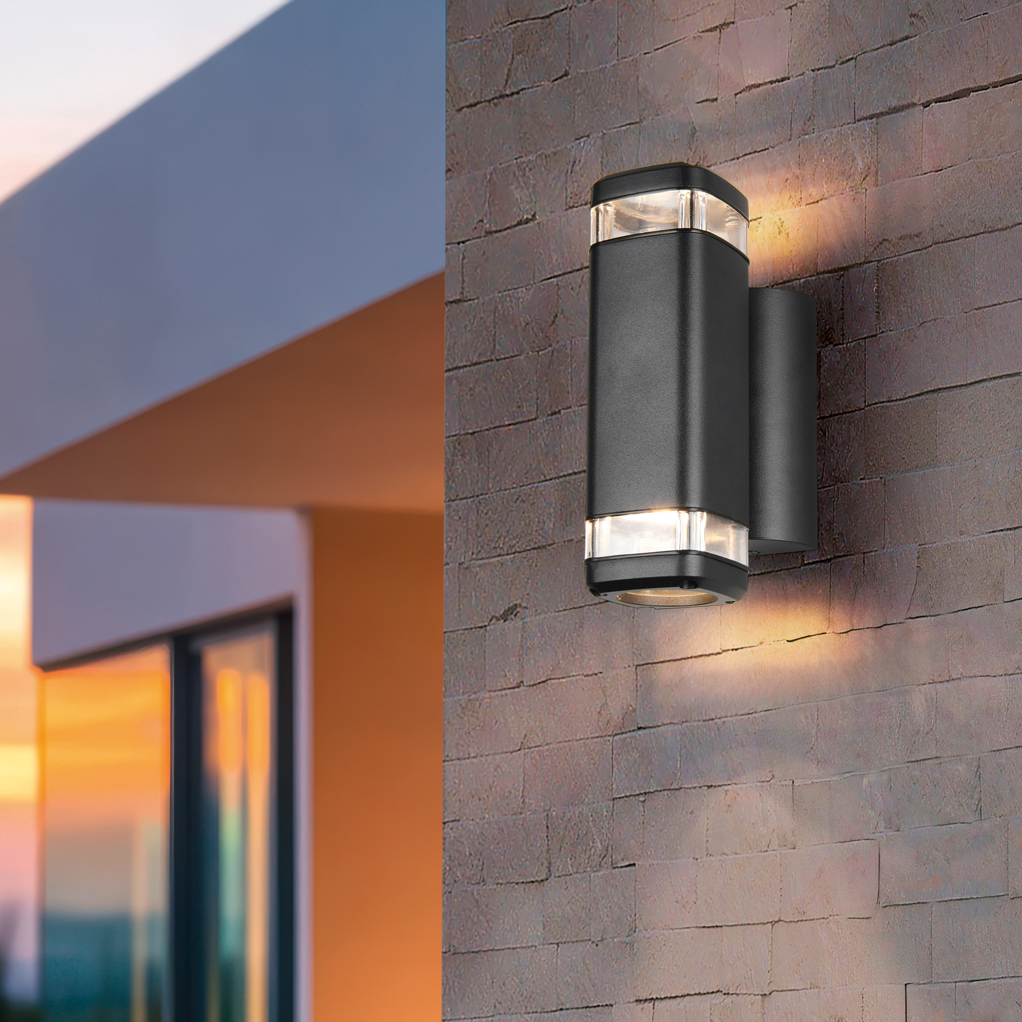 Ulkoseinävalaisin TRIO Barcelo 2xGU10 mattamusta