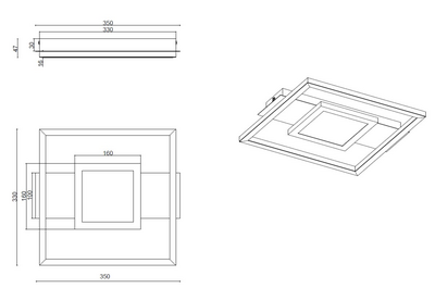 Kattovalaisin TRIO Wheeler led 16W 2000lm mattamusta neliö