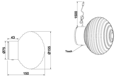 Seinävalaisin TRIO Earl led 1,5W 140lm savu ladattava