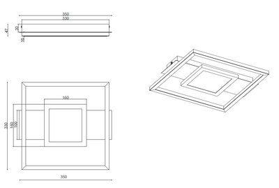 Kattovalaisin TRIO Wheeler led 16W 2000lm mattavalkoinen neliö