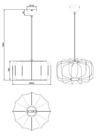 Riippuvalaisin TRIO Madeline E27 40cm valkoinen