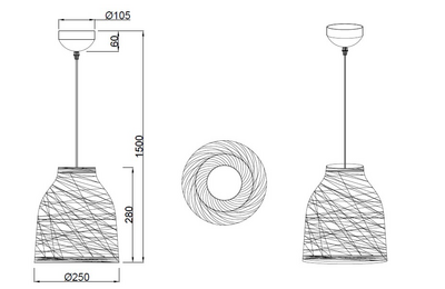 Riippuvalaisin TRIO Joeline E27 25cm ruskea
