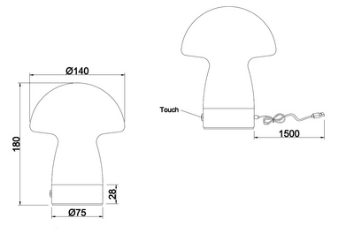 Pöytävalaisin TRIO Dooley led 1,5W 140lm savu ladattava