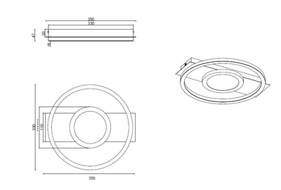 Kattovalaisin TRIO Wheeler led 16W 2000lm mattavalkoinen pyöreä