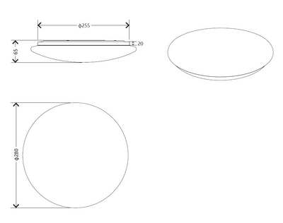 Kattovalaisin TRIO Umbria 12W 1600lm 28cm valkoinen