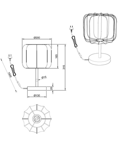 Pöytävalaisin TRIO Madeline E27 valkoinen
