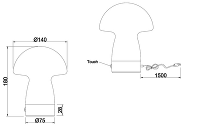 Pöytävalaisin TRIO Dooley led 1,5W 140lm meripihka ladattava