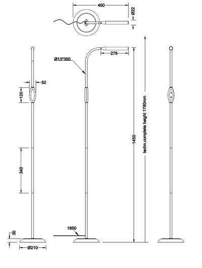Lattiavalaisin TRIO Toro led 5W 700lm musta