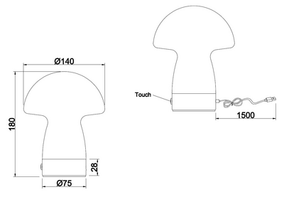 Pöytävalaisin TRIO Dooley led 1,5W 140lm mattavalkoinen ladattava