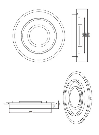 Kattovalaisin TRIO Jora led 46W 5400lm 40cm mattavalkoinen