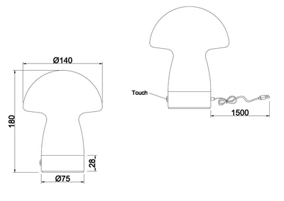 Pöytävalaisin TRIO Dooley led 1,5W 140lm spektri ladattava