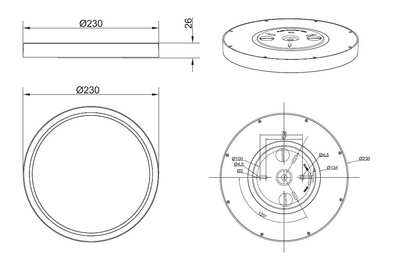 Kattovalaisin TRIO Draco led 18W 2300lm 23cm 3CCT SwitchDim valkoinen