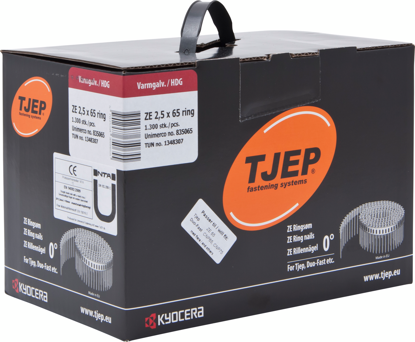 Rullanaula TJEP 65x2,5mm kuumasinkitty kampanaula 1300kpl