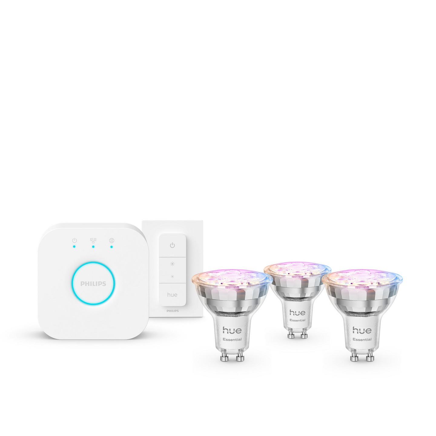 Aloituspakkaus PHILIPS ESSENTIAL White and Color Ambiance 345lm 2200-6500K GU10