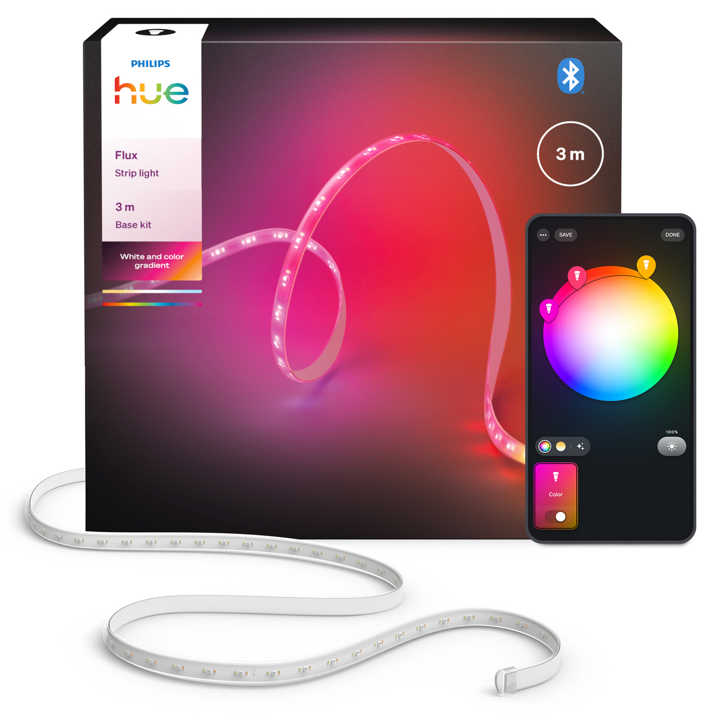Led-valonauha PHILIPS HUE Flux 3m 1200lm 1000-20000K