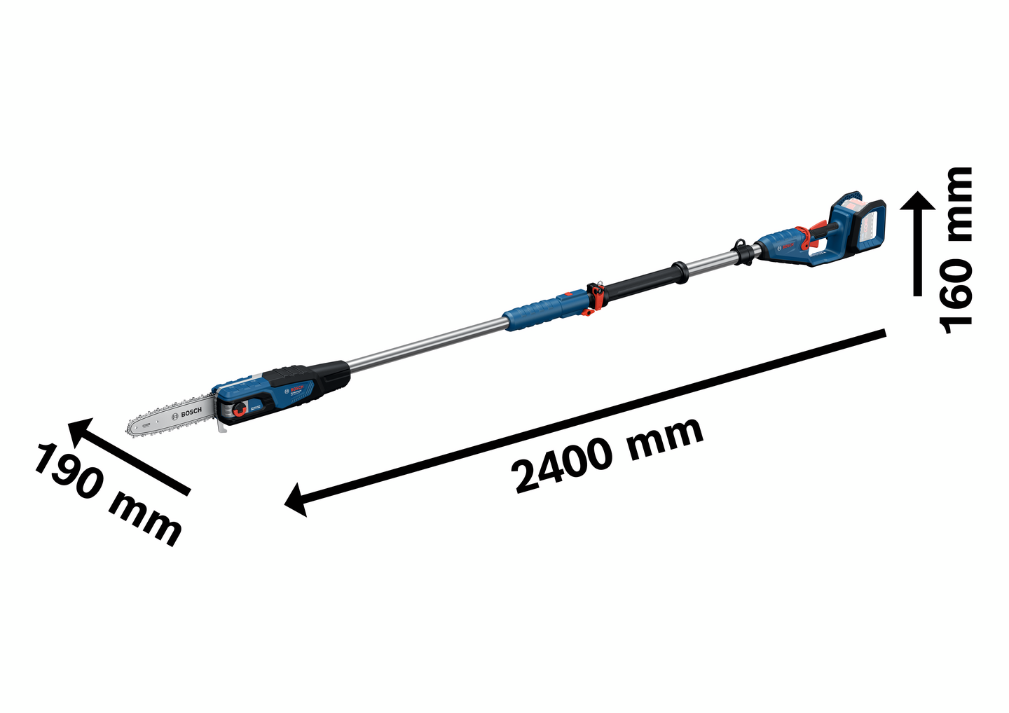 Akkuoksasaha Bosch GKE 18V-25 T teleskooppi Solo