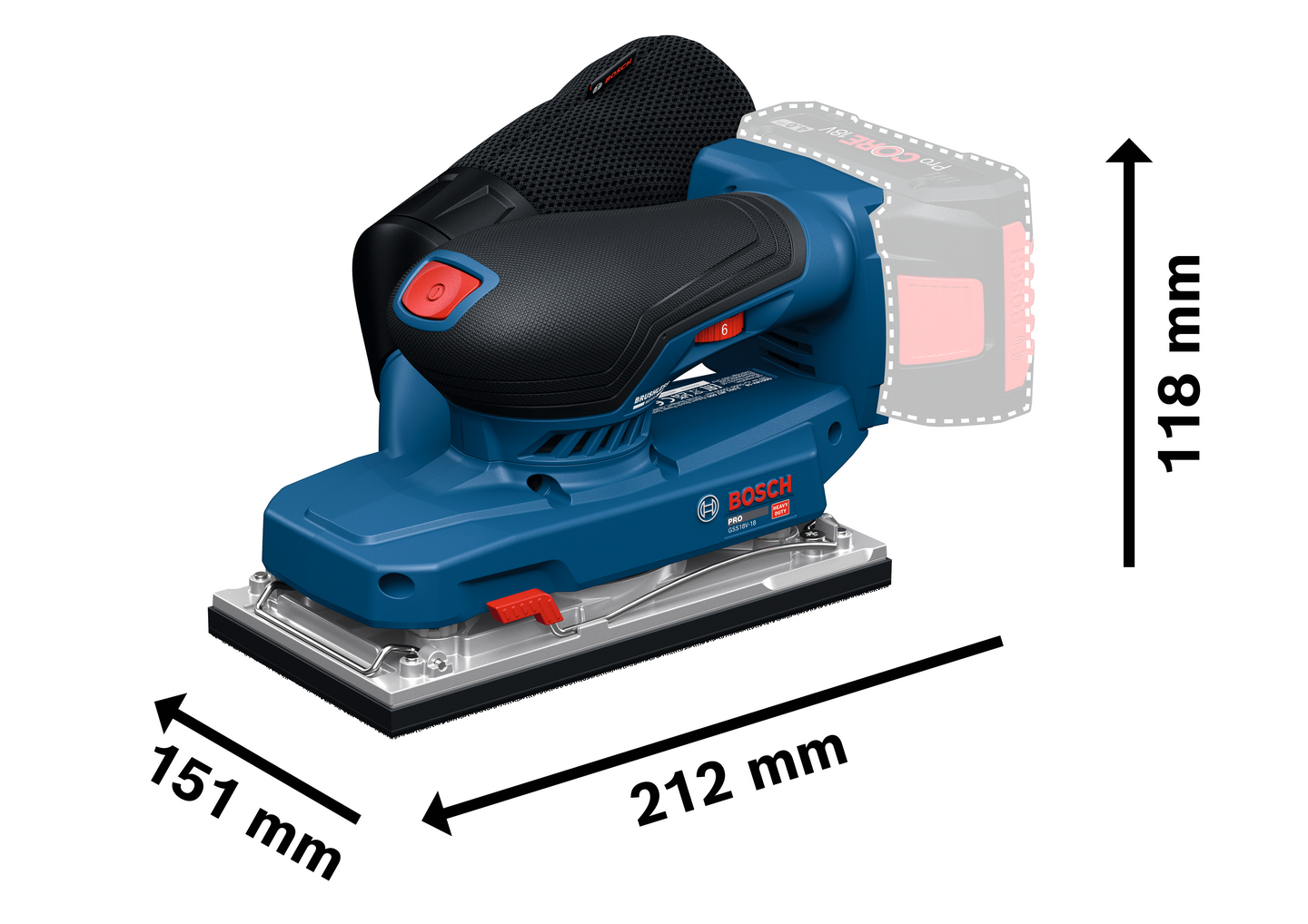 Akkutasohiomakone Bosch GSS18V-18 Solo