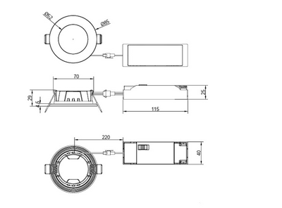 Uppospotti TRIO Himal led 3,5W 450lm musta