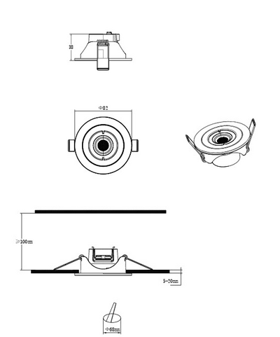Uppospotti TRIO Lamont led 6,5W 650lm mattavalkoinen
