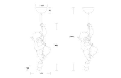 Riippuvalaisin TRIO Fips E14 kulta