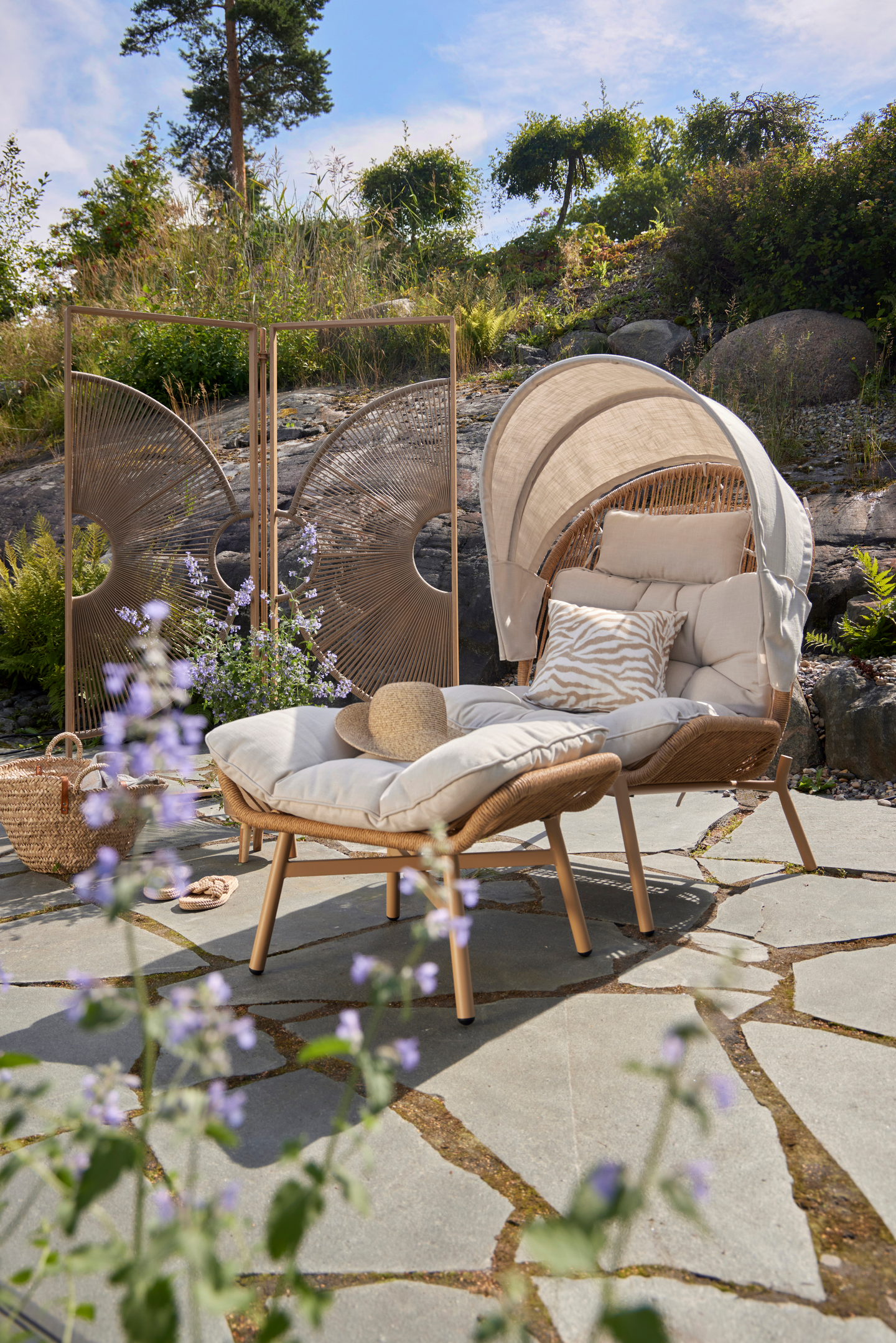 RELAXSTOL MED FOTPALL  CELLO CANOPY