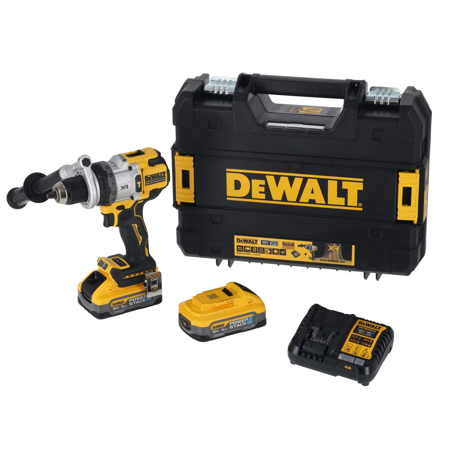 Akkuiskuporakone Dewalt DCD1007H2T 2X5,0Ah