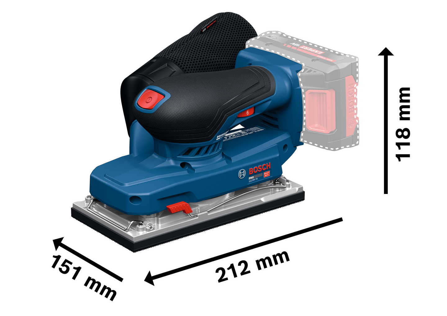 Akkutasohiomakone Bosch GSS18V-18 Solo L-Boxx