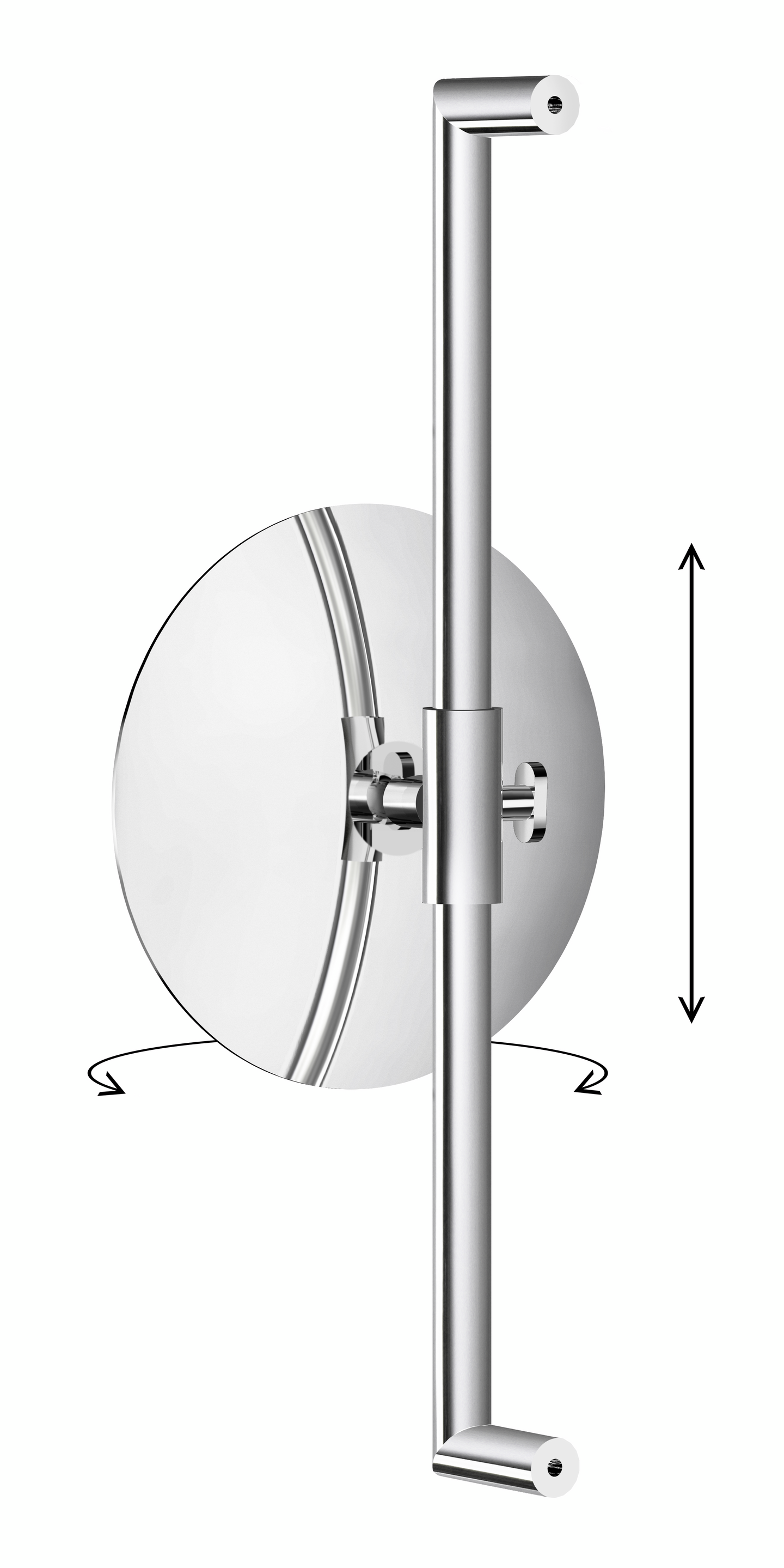 Meikkipeili tangossa säädettävä korkeus Smedbo Outline FK493 kromi  X7