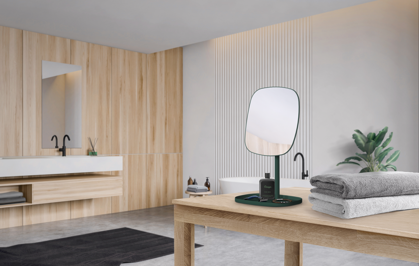 Meikkipeili säilytystasolla Beslagsboden BG576 tummanvihreä X7