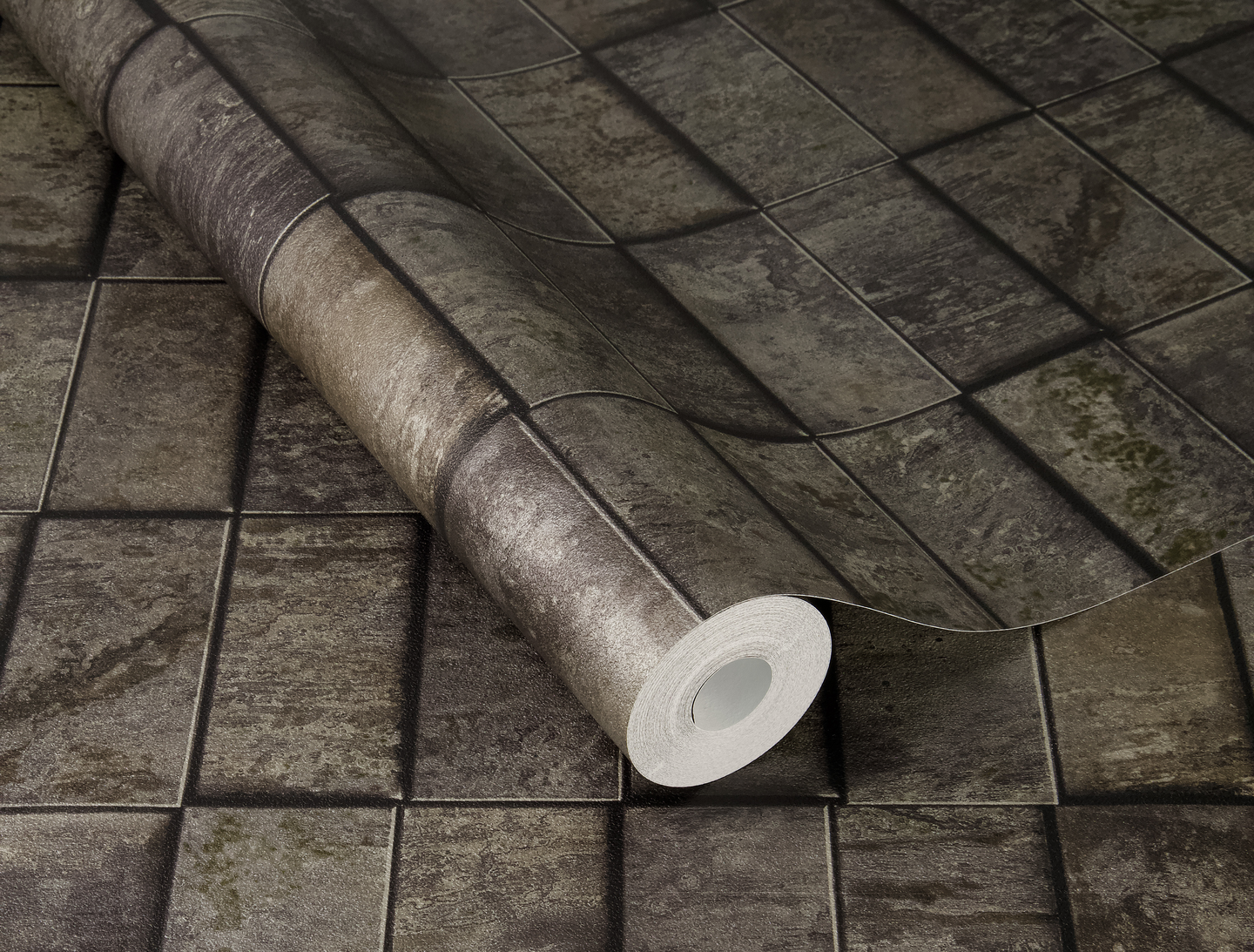 Vinyylitapetti Rasch Factory VI Copper Tile 497137 10,05m