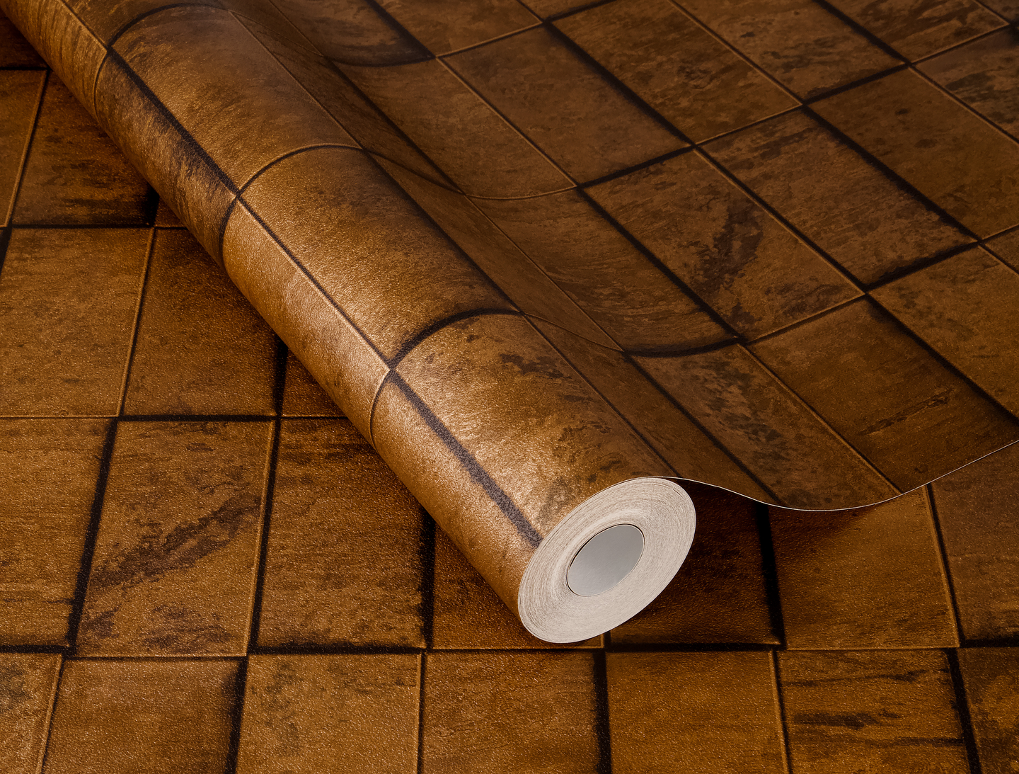 Vinyylitapetti Rasch Factory VI Copper Tile 497120 10,05m