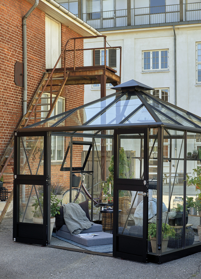 Kasvihuone Juliana Oasis 8,8 antrasitharmaa alumiinirunko karkaistu lasi