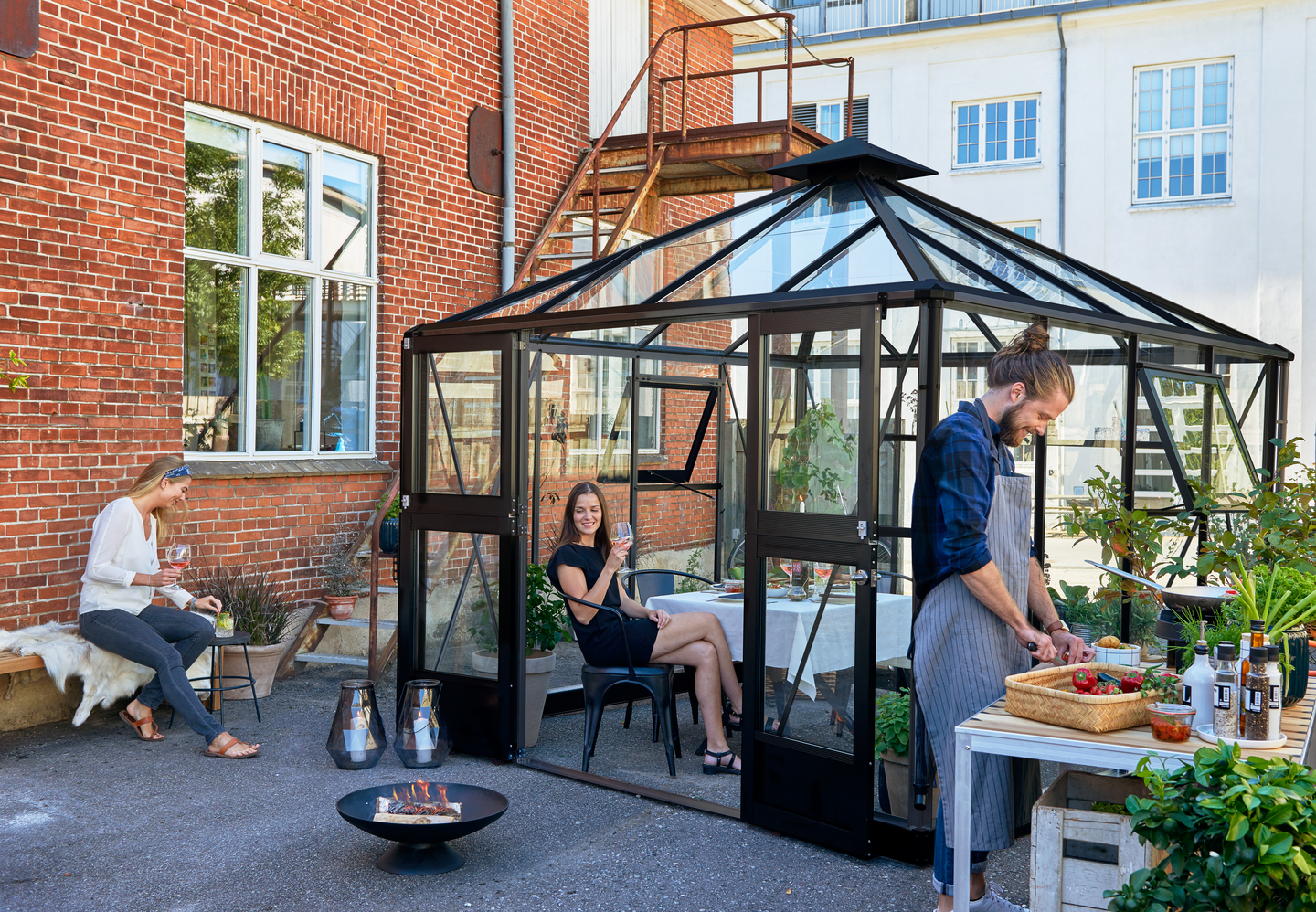 Kasvihuone Juliana Oasis 8,8 antrasitharmaa alumiinirunko karkaistu lasi