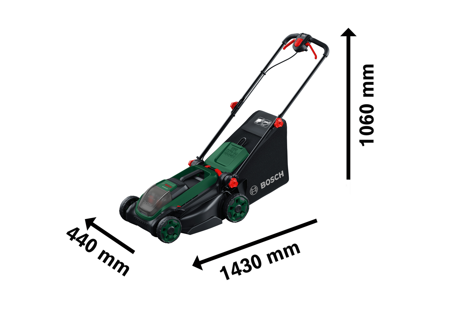 Akkuruohonleikkuri Bosch Rotak 18V2-38 Solo
