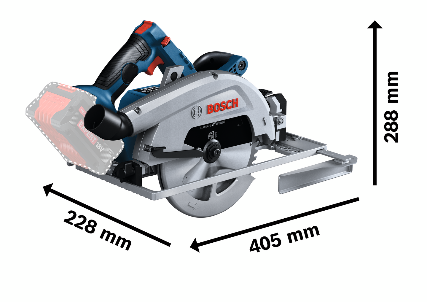 Akkukäsipyörösaha Bosch GKS18V-68G Solo L-Boxx