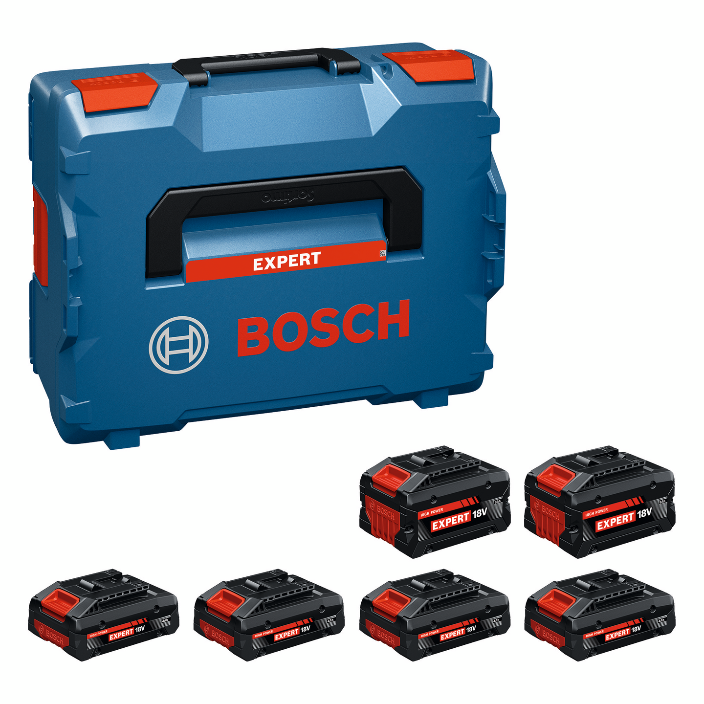 Akkupaketti Bosch EXPERT 4xEXBA18V-40 + 2xEXBA18V-80 L-Boxx