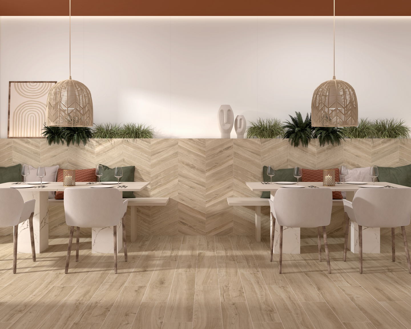 Lattialaatta Cello Cr.Rovere 20x120 hunaja matta RT 1,68m²