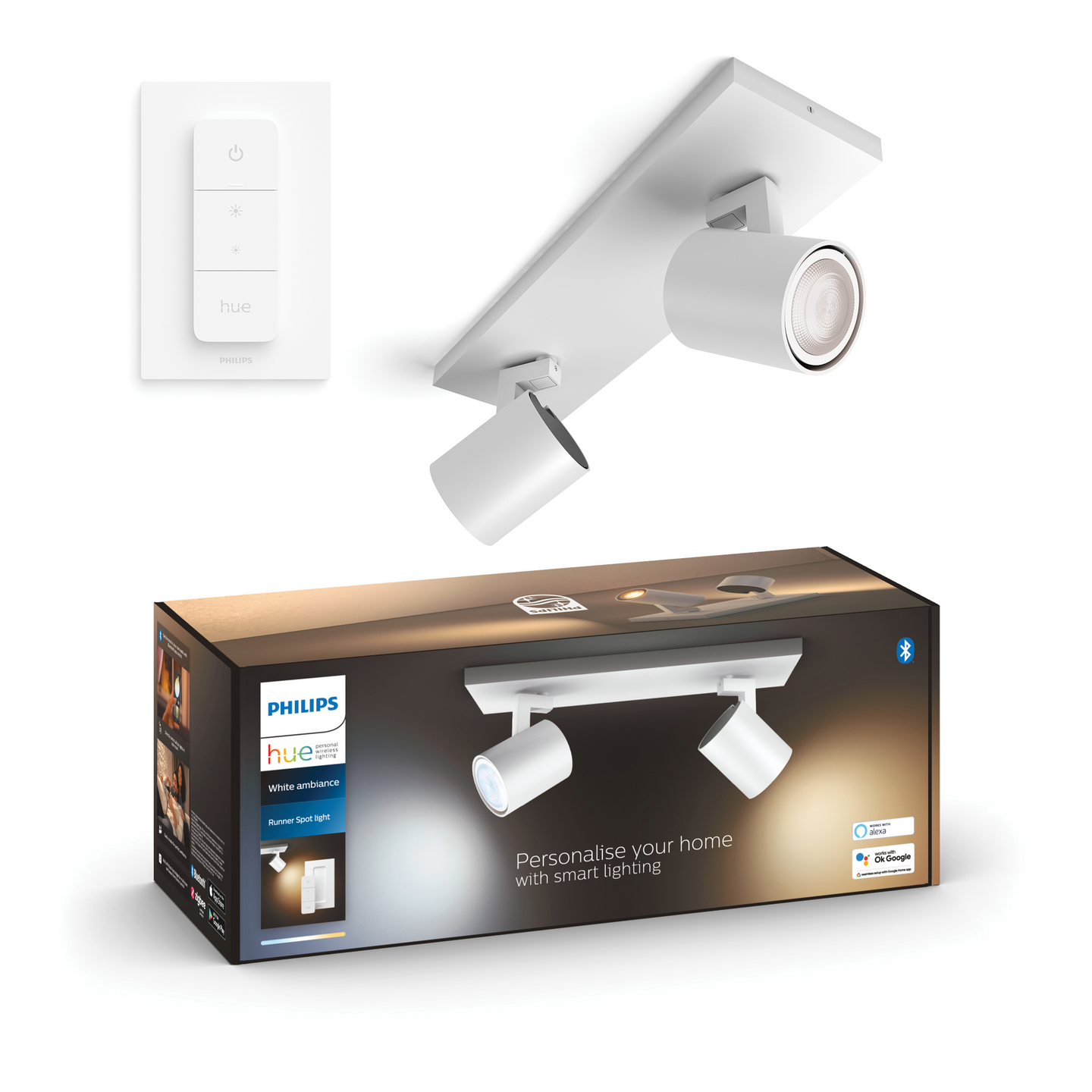 Kohdevalaisin Philips Hue Runner 2x4.2 W 800l 2200-6500K Valkoinen
