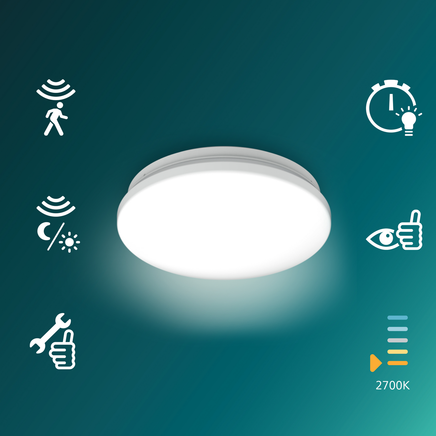 Kattovalaisin Philips Acuna CL253 RD 12W W HV Sensor G2 1500 LM - 4000K